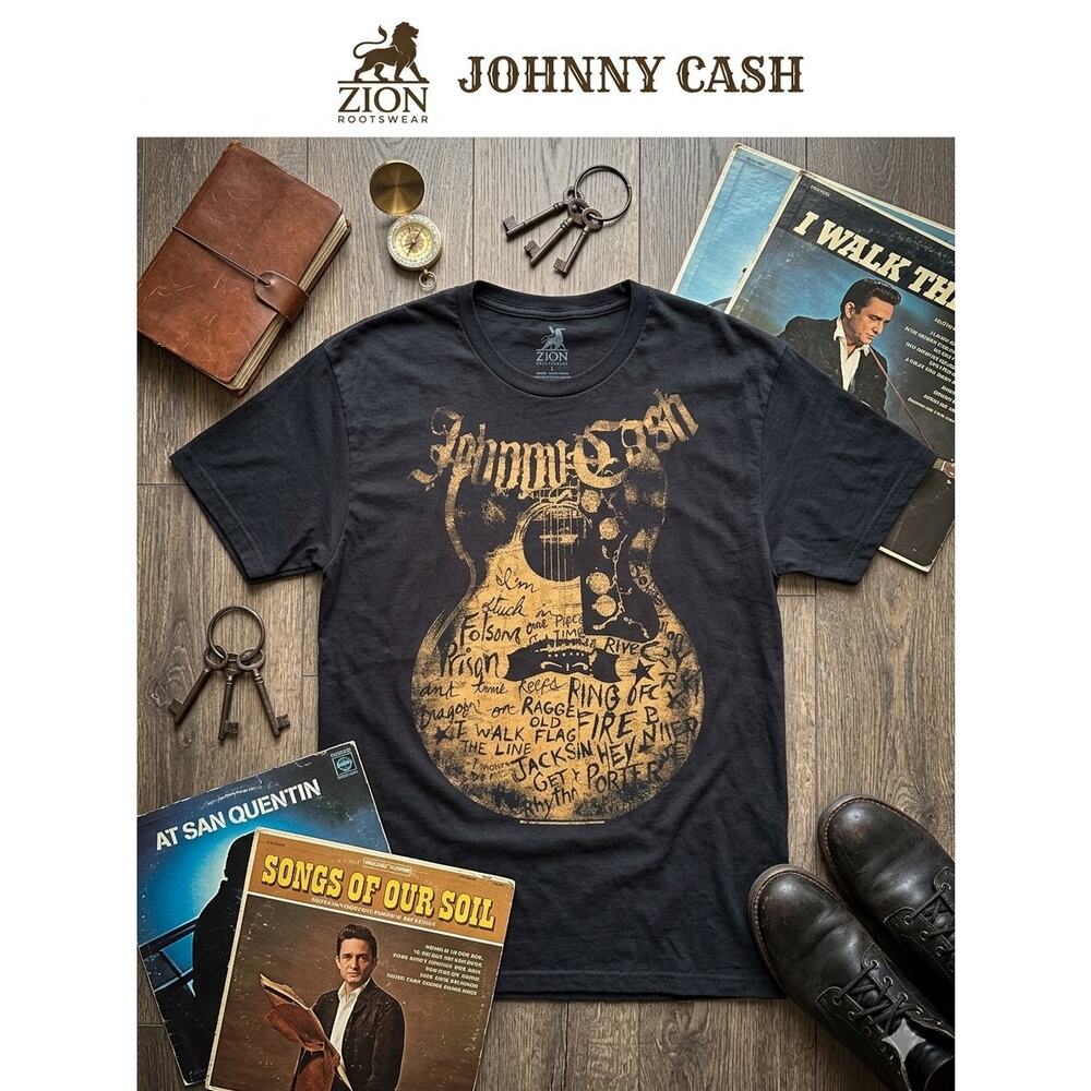 Johnny Cash Zion Rootswear Graphic T-Shirt